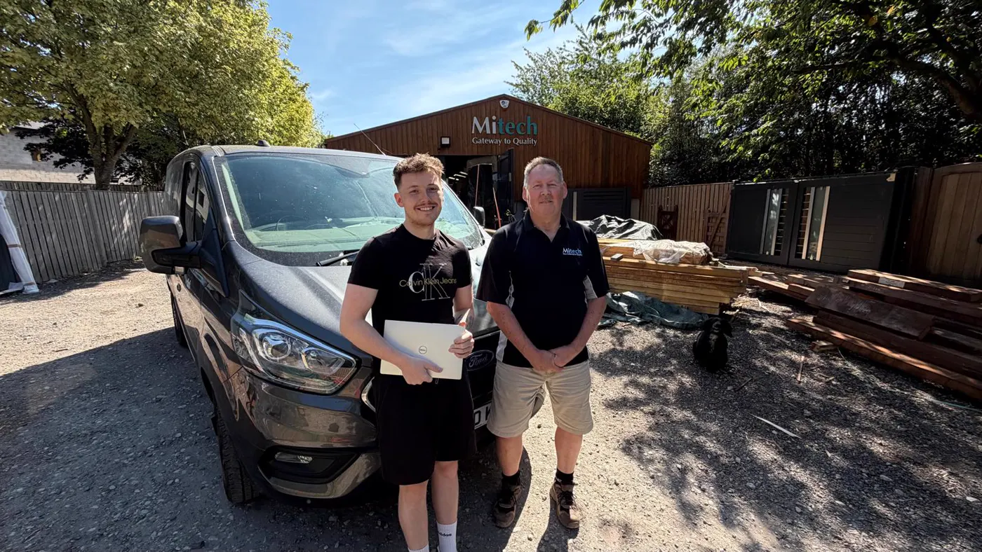 Jamie Barlow of Innov8 Workflows out on site visiting Mitech Joinery in Derbyshire