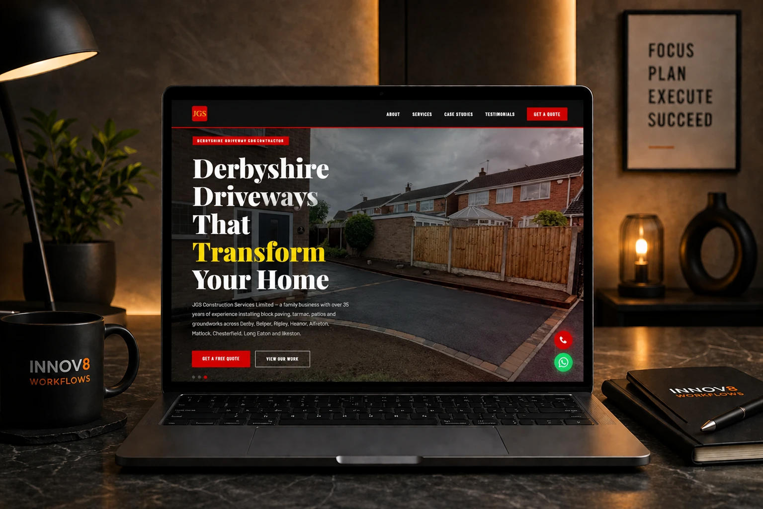 JGS Construction website mockup