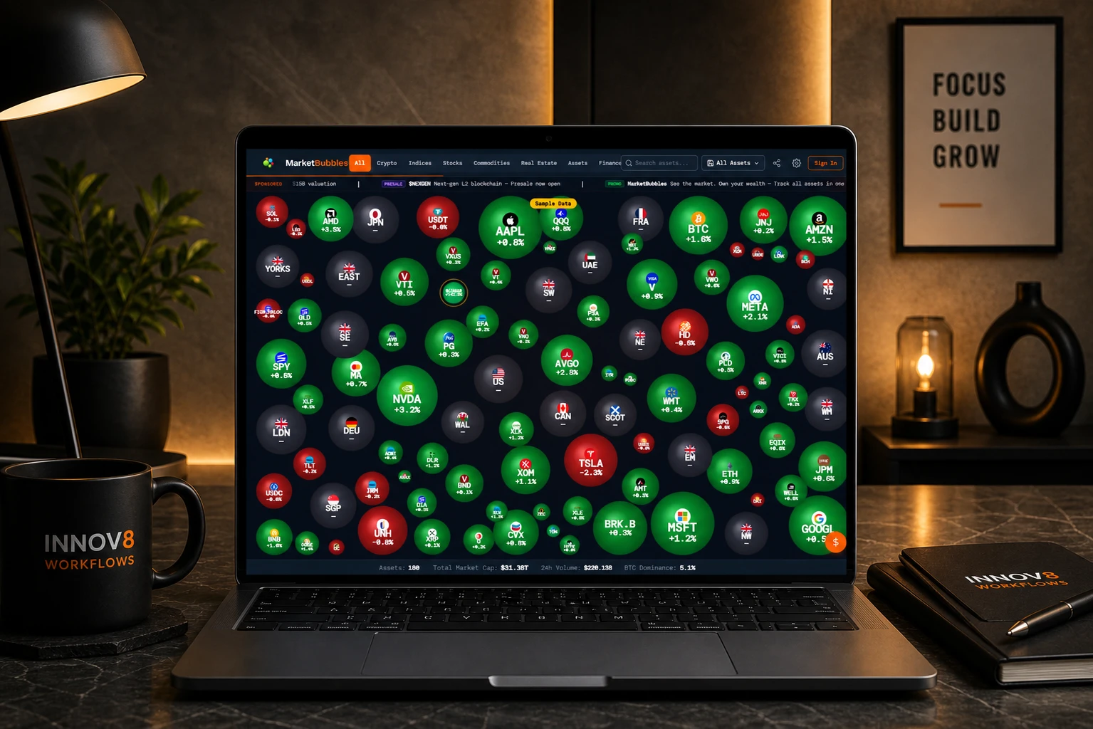 MarketBubbles — multi-asset investment visualisation platform