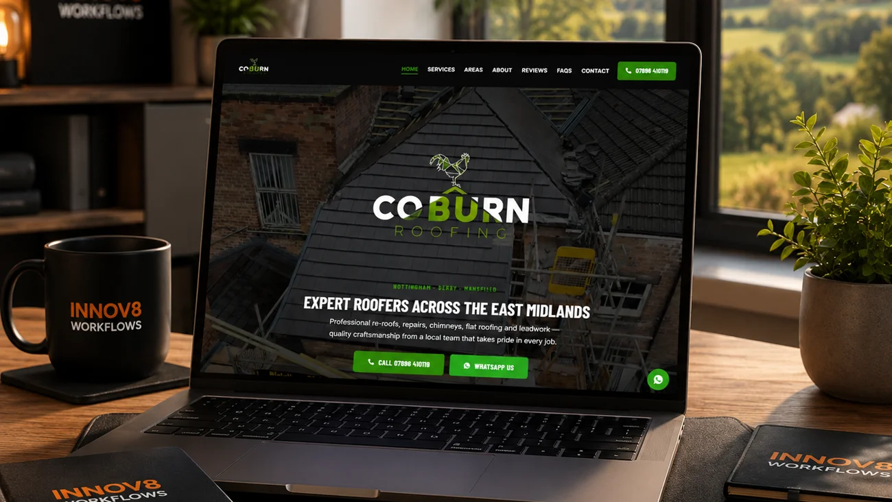 Coburn Roofing website for Nottingham, Derby and Mansfield, launching soon