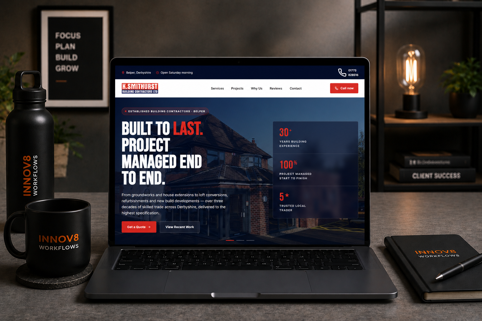 K. Smithurst Building Contractors website mockup