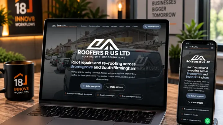 Roofers R Us website