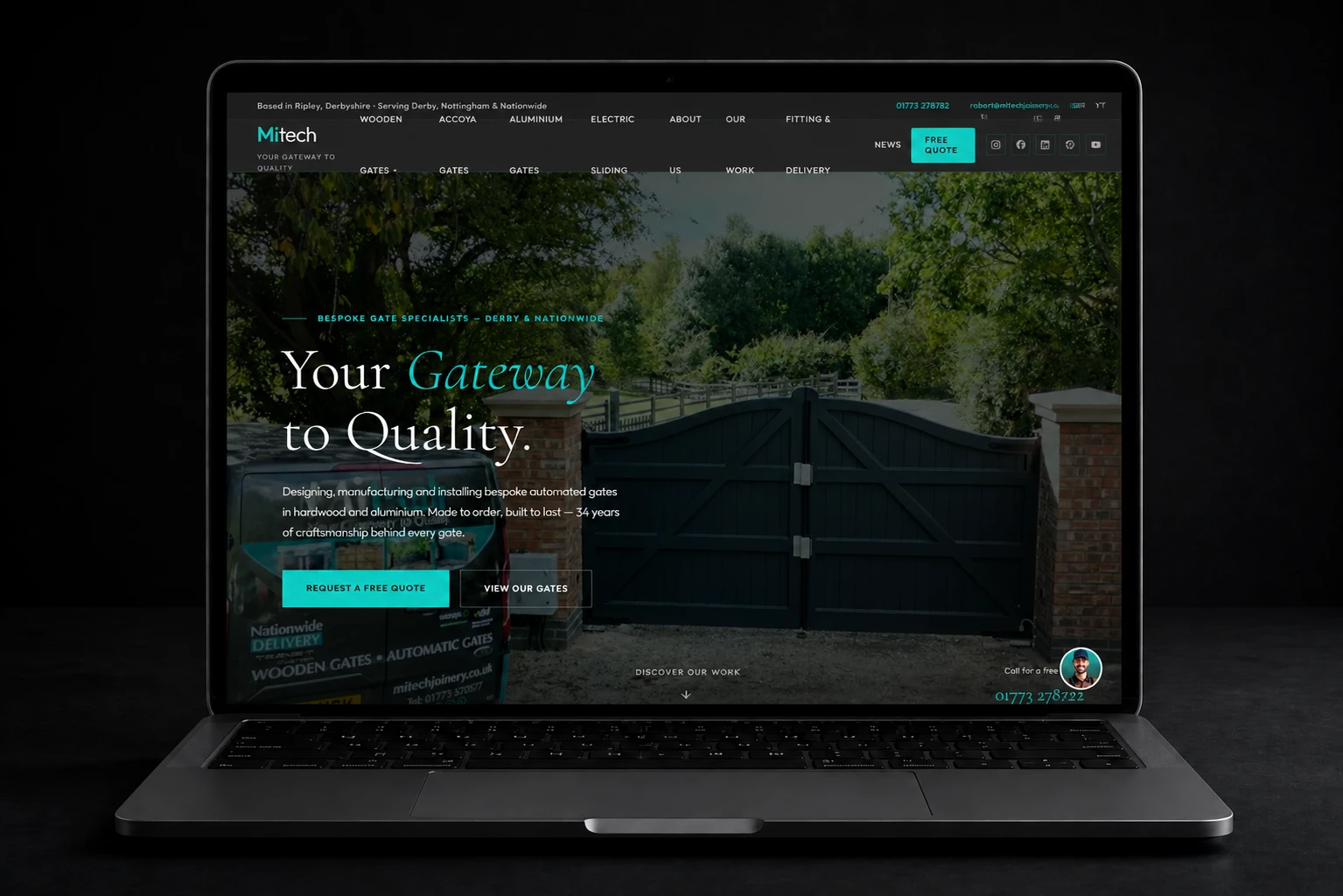 Mitech Joinery website mockup